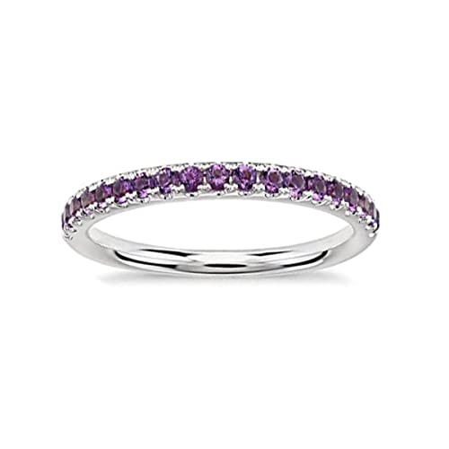 Erstellt Edelstein Runde Facettierte Amethyst Cz Ringe – 925 Sterling Silber Lila Amethyst Cz Edelstein Ringe – Junge Schmuck Geschenk für die Uni von Vml Jewellers