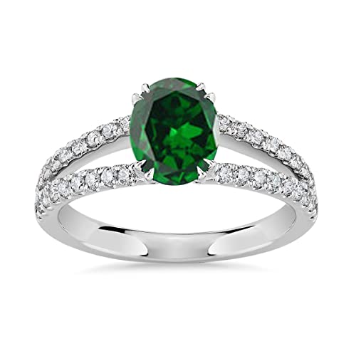 Erstellt Gem Oval Facettierter Smaragd Cz Ring – 925 Sterling Silber Grüner Smaragd Cz Edelsteinring – tolles Schmuckgeschenk für Handarbeit von Vml Jewellers