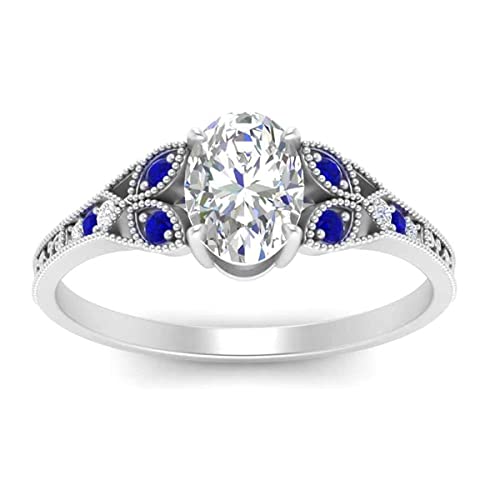 Erstellt Stein Oval Facettierter Blauer Saphir Cz Ringe - 925 Massiver Silberring Blauer Blauer Saphir Cz Edelsteinring - Schmuckgeschenk für den neuen Tag von Vml Jewellers