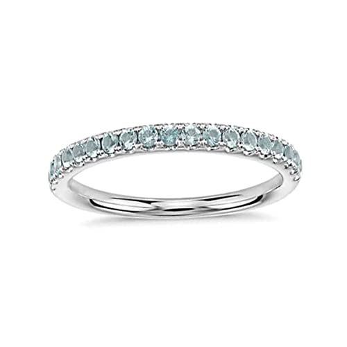 Vml Jewellers Erstellte Edelsteine runder facettierter blauer Topas Cz-Ringe – 999 Silberreinheit Himmelblauer blauer Topas Cz-Edelsteine-Ringe – Schmuckgeschenk für Männer zu Weihnachten von Vml Jewellers