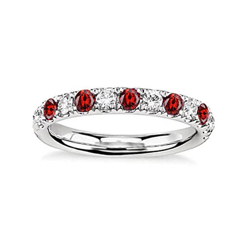 Runde facettierte Rubin-Cz-Ringe aus Edelsteinen – 999 Silber Reinheit Roter Rubin Cz-Edelsteinringe – das beste Schmuckgeschenk für Halloween von Vml Jewellers