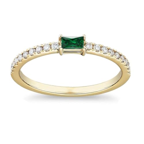 Smaragd-Edelstein-Ring aus achteckigem Gold, vergoldet – Ringe aus vergoldetem grünem Smaragd mit Edelsteinen – Ornamente und Akzente, Cluster-Fassung, Geschenk für den Boxing Day, Doppelfingerring von Vml Jewellers