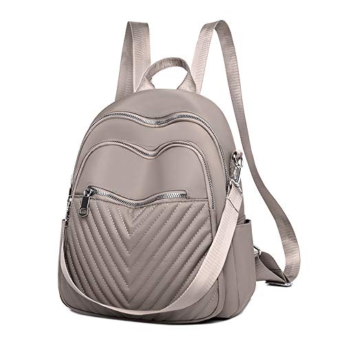 Vmokki Damen Rucksack Umhängetasche Daypack Frauen Elegant für Schule Arbeit Uni Rucksacktasche Damenrucksack Handtasche Leicht (Grau) von Vmokki