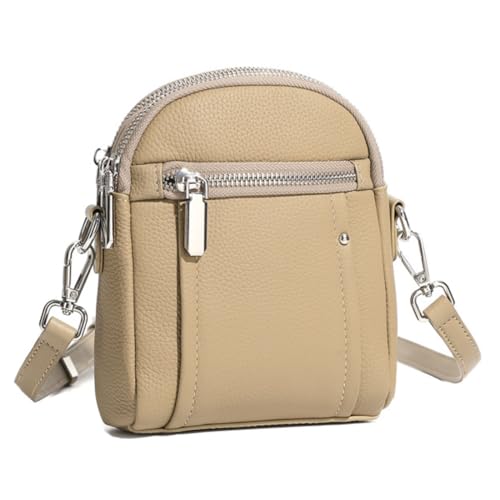 Vmokki Echtleder Umhängetasche Damen Handytasche zum Umhängen Klein Schultertasche Elegant (Elefant-Grau) von Vmokki