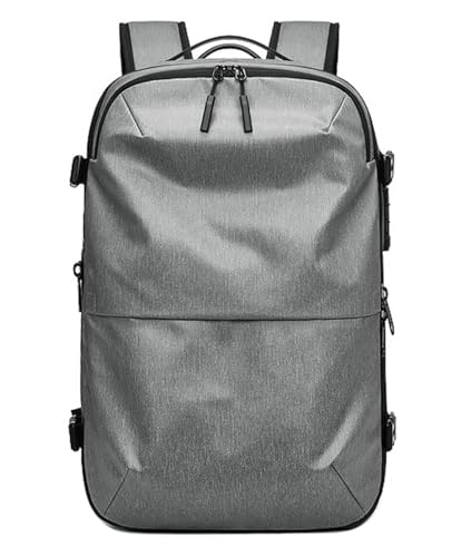 Vmokki Reiserucksack Vakuum Rucksack mit TSA Schloss, 17 Zoll Laptopfach, Erweiterbar, Wasserdicht Handgepäck Herren Damen Ergonomisch Groß (Hellgrau) von Vmokki