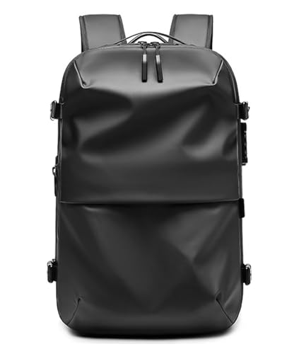 Vmokki Reiserucksack Vakuum Rucksack mit TSA Schloss, 17 Zoll Laptopfach, Erweiterbar, Wasserdicht Handgepäck Herren Damen Ergonomisch Groß (Schwarz) von Vmokki