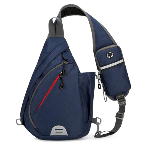 Vmokki Schultertasche Sling Rucksack für Sport Outdoor Reisen Radfahren Daypack Crossbody Bag Schulterrucksack Wasserdicht Leicht Reflektierend (Blau) von Vmokki