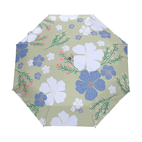 Blumenpflanzen, Gänseblümchen Regenschirm Taschenschirm Kinder Jungen Mädchen UV-Schutz Auf-Zu Automatik Umbrella Verstärkt Winddichte Zusammenklappbar von Vnurnrn
