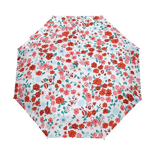 Die Gebrochene Blume Regenschirm Taschenschirm Kinder Jungen Mädchen UV-Schutz Auf-Zu Automatik Umbrella Verstärkt Winddichte Zusammenklappbar von Vnurnrn