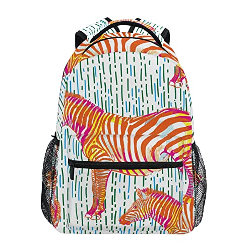 Farbe Zebramuster Schülerrucksack Studentenrucksack Kinderrucksack Büchertasche für die Reise Mädchen Jungs von Vnurnrn