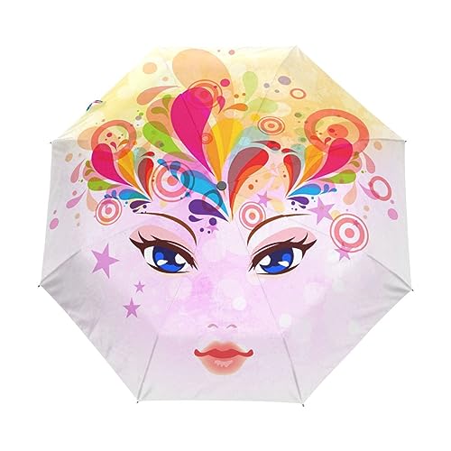 Kunst Gänseblümchen Damen Geschenke Regenschirm Taschenschirm Kinder Jungen Mädchen UV-Schutz Auf-Zu Automatik Umbrella Verstärkt Winddichte Zusammenklappbar von Vnurnrn