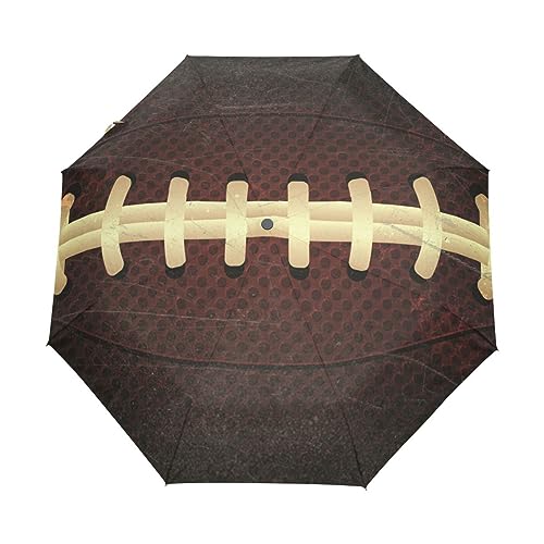 Kunst Süß Rugby Fußball Regenschirm Taschenschirm Kinder Jungen Mädchen UV-Schutz Auf-Zu Automatik Umbrella Verstärkt Winddichte Zusammenklappbar von Vnurnrn