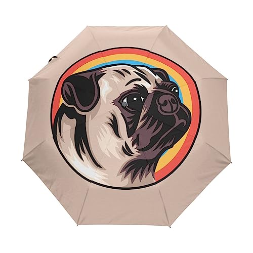 Schöne Geschenke Für Baby Ribo Haba Hund Regenschirm Taschenschirm Kinder Jungen Mädchen UV-Schutz Auf-Zu Automatik Umbrella Verstärkt Winddichte Zusammenklappbar von Vnurnrn