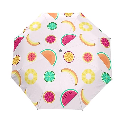 Schöne Kunst Geschenke Ananas ZitronenRegenschirm Taschenschirm Kinder Jungen Mädchen UV-Schutz Auf-Zu Automatik Umbrella Verstärkt Winddichte Zusammenklappbar von Vnurnrn