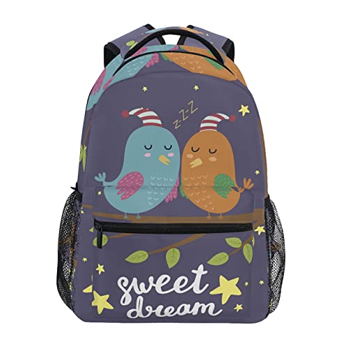 Süße Nachtschlafvögel Schülerrucksack Studentenrucksack Kinderrucksack Büchertasche für die Reise Mädchen Jungs von Vnurnrn