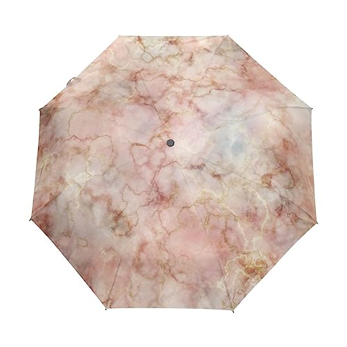 Vintage Marmor Edelsteine Drucken Regenschirm Taschenschirm Kinder Jungen Mädchen UV-Schutz Auf-Zu Automatik Umbrella Verstärkt Winddichte Zusammenklappbar von Vnurnrn