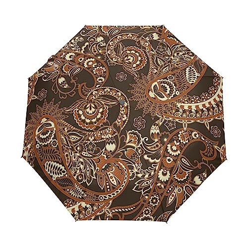 Vintage Traditionelle Persische Blumen Regenschirm Taschenschirm Kinder Jungen Mädchen UV-Schutz Auf-Zu Automatik Umbrella Verstärkt Winddichte Zusammenklappbar von Vnurnrn