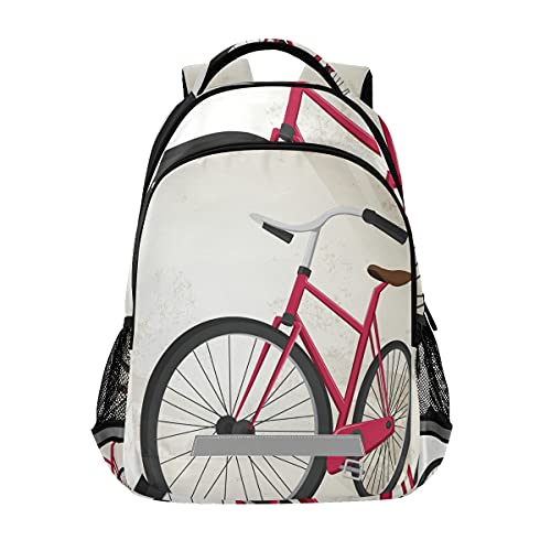 Vnurnrn Altes Rotes Kunstrad Mädchen Schulter Rucksacks Bookbag Kinderrucksack Büchertasche Schüler Rucksäcke für Teen Jungs von Vnurnrn