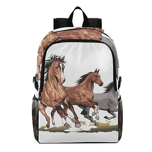 Vnurnrn Kunst Des Pferdes Faltbarer Wasserdichter Leichter Rucksacks Kinderrucksack Büchertasche Rucksäcke für Jungs Reisen von Vnurnrn