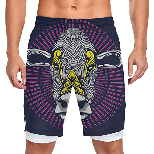 Vnurnrn Kunstwerke Der Kuh Badeshorts Badehose Sporthose Boardshorts mit Mesh-Futter für Jungs Männer von Vnurnrn