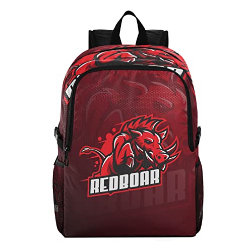 Vnurnrn Rotes Wildschwein Eber Schwein Faltbarer Wasserdichter Leichter Rucksacks Kinderrucksack Büchertasche Rucksäcke für Jungs Reisen von Vnurnrn
