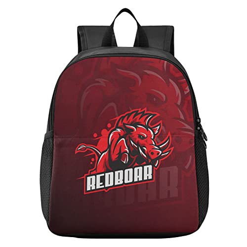 Vnurnrn Rotes Wildschwein Eberschwein Kleinkind Rucksack Leichtgewicht Büchertasche Vorschule Schülerrucksack für 2-7 Jahre Reise Mädchen Jungs von Vnurnrn