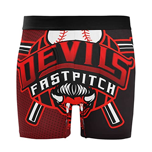 Vnurnrn Süßer Baseball Zucker Geister Teufel Boxershorts Herren 2er Pack Männer Unterwäsche Unterhosen Men Boxer Retroshorts Baumwolle von Vnurnrn