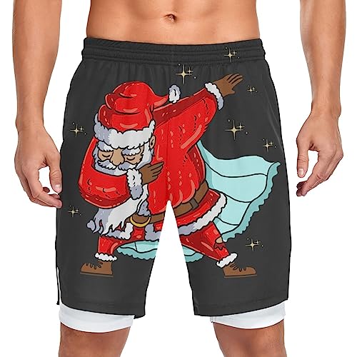 Vnurnrn Weihnachtsmannball Weihnachten Badeshorts Badehose Sporthose Boardshorts mit Mesh-Futter für Jungs Männer von Vnurnrn