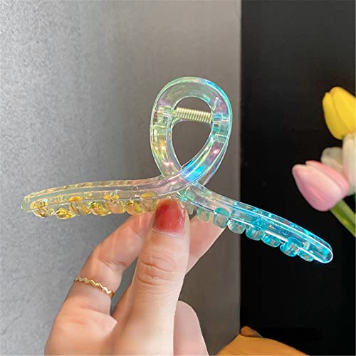 Krallenclips, Haarkrallen, Haifischclips, Haarspangen mit Farbverlauf for Damen, Kopfbedeckung, Hai-Clip, Haar-Accessoires 9 (Color : 8) von VoOqo