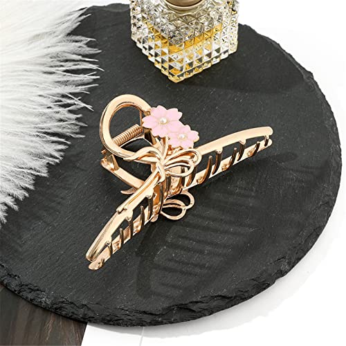 Krallenclips, Haarkrallen, Haifischclips, Literarische und süße Lilien-Blumen-Haarklammer for Damen, Metall-Haarnadel, Hai-Clip, Kopfbedeckung 05 (Color : 3) von VoOqo