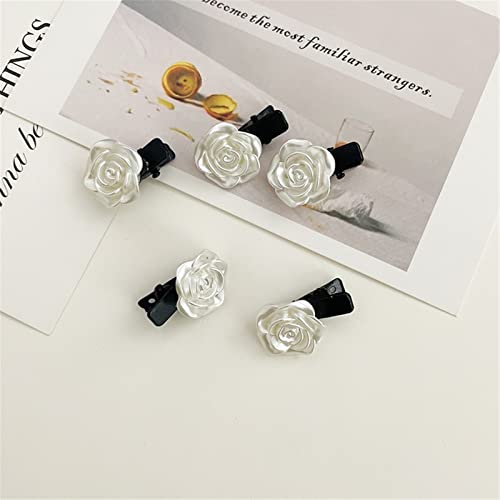 Krallenclips, Haarkrallen, Haifischclips, Weiße Kamelien-Haarnadel for Damen, Pferdeschwanz-Clip, kleiner Halteclip, seitlicher Pony-Clip, Haarnadel, Hai-Clip for Frauen, Kopfschmuck (Color : TS5163 von VoOqo