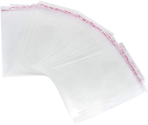 Voarge 200 Stück Klare selbstklebende Zellophantaschen Kleine Tasche 15x22 cm, transparente selbstklebende Kunststoff-OPP-Taschen für Pralinen Süßigkeiten Kekse Geschenke von Voarge
