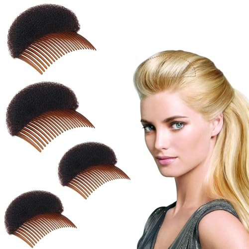 Voarge 4 pcs Volumen Bump Insert Haar Clip unsichtbare falsche Haarspange Haar Pad Zubehör für Frauen Schaumstoff Haarklammer Puffhaarkopfkisse Flauschige Haarpolster für Frauen und Mädchen von Voarge