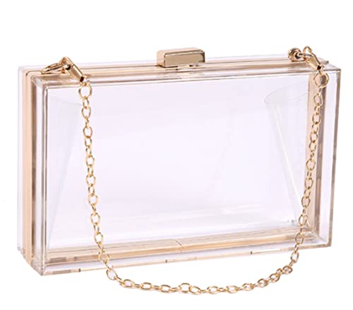 Voarge Frauen, Acryl, modisch, transparent, Handtasche für Damen, Umhängetasche mit Kette, transparent, Transparente Farbe, Medium von Voarge