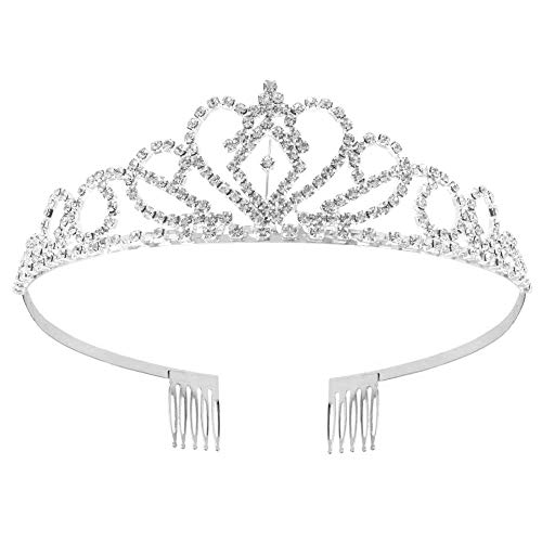 Voarge Tiara Kristallkrone für Bridal, Prinzessin Diadem Hochzeit Tiara Crown, Vintage Prinzessin Krone, für Hochzeit Geburtstag Prom Brautdusche Weihnachten Halloween Kostüm (Quadratische Form) von Voarge