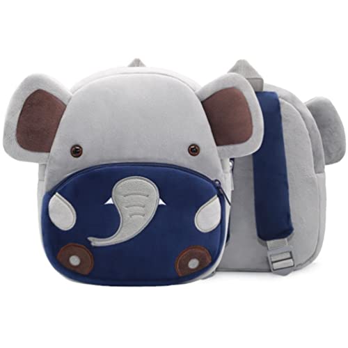 Voarge Kleinkind Rucksack, Kleinkind Schultasche, Cartoon Kinder Rucksack Tier Cartoon Mini Tasche Plüsch Kinder Rucksack, für Baby 1-5 Jahre (Elefant) von Voarge