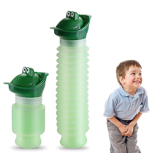 Voarge Tragbares Töpfchen für Kinder, Tragbare Cartoon Kinder Unisex Urinal Reise Urinal Auto WC Pee (Grün-600ML) von Voarge