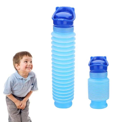 Voarge Tragbares Töpfchen für Kinder, tragbare Cartoon Kinder Unisex Urinal Reise Urinal Auto WC Pee Blau 750ML von Voarge