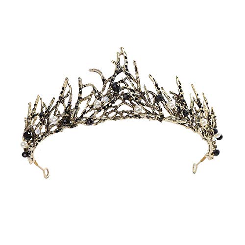 Voarge Tiara Kristallkrone für Bridal, Prinzessin Diadem Hochzeit Tiara Crown, Vintage Prinzessin Krone, für Hochzeit Geburtstag Prom Brautdusche Weihnachten Halloween Kostüm (Königin) von Voarge