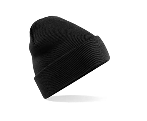 Voarge Wintermütze Hat Feinstrick Beanie Baseballkappe, Strickmütze, Weich und Elastisch, Grobstrick Unisex für Damen Herren, Schwarz von Voarge