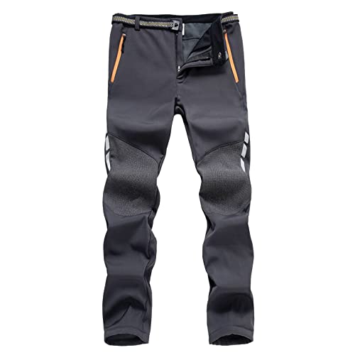 Voberry Herren Wanderhose Winddicht Wasserdicht Arbeitshose Verdickte Warm Gefüttert Trekkinghose Thermohose Herren Outdoor Fitness Softshellhose Tactical Hose mit Taschen für Männer von Voberry