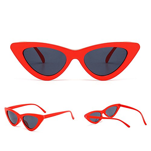 Voberry Sonnenbrille Rockabilly Cateye Brille Retro Katzenaugen Sonnenbrille 50er 60er Jahre Brille Cat Eye Partybrille Brille Sunglasses für Damen Mädchen Herren Strand Freizeit von Voberry