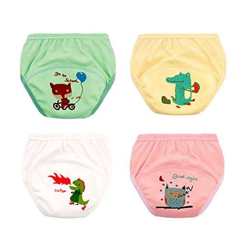 Vobony 4 Pack Trainingshose Kleinkinder Training Töpfchen Trainerhosen Baumwolle Wiederverwendbare Windeltraining Unterwäsche Toilettentraining Kinder Baby Mädchen Junge Windelhose (17-21kg) von Vobony