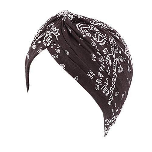 Vobozeany Kopftuch Damen Chemotherapie Blumenmuster Baumwolle Turban kopfbedeckung Headwrap Schlaf Kappe Bandana für Haarverlust von Vobozeany