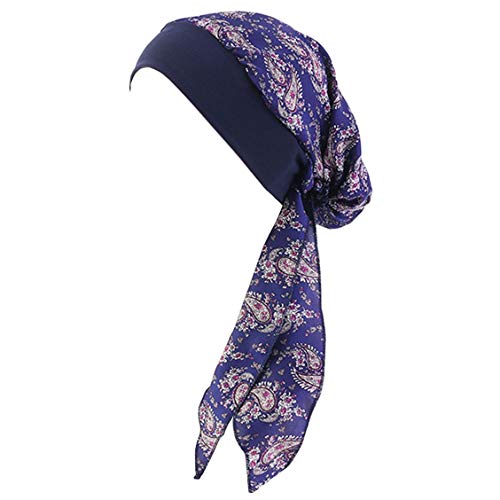 Vobozeany Kopftuch Turban Damen Elegante Elastic Headwrap Bandana kopfbedeckung Slouch Mütze Für Chemo Haarausfall von Vobozeany