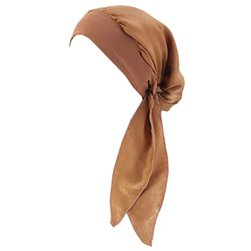 Vobozeany Kopftuch Turban Damen Elegante Elastic Headwrap Bandana kopfbedeckung Slouch Mütze Für Chemo Haarausfall von Vobozeany