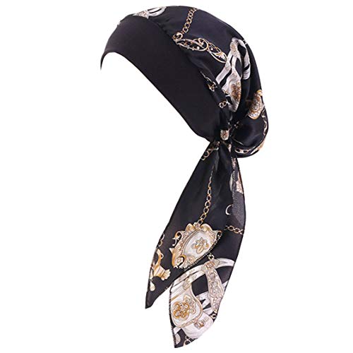 Vobozeany Kopftuch Turban Damen Elegante Elastic Headwrap Bandana kopfbedeckung Slouch Mütze Für Chemo Haarausfall von Vobozeany