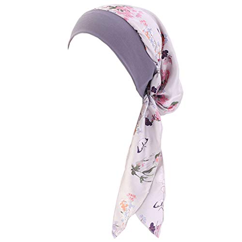 Vobozeany Kopftuch Turban Damen Elegante Elastic Headwrap Bandana kopfbedeckung Slouch Mütze Für Chemo Haarausfall von Vobozeany