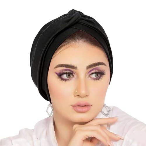 Vobozeany Chemo Kopfbedeckung Turban Damen Einfarbig Muslim Cancer Kopftuch Mütze Turban Cap für Frauen Haarausfall Krebspatienten von Vobozeany