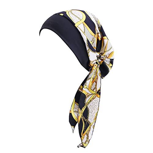 Vobozeany Kopfbedeckung Chemo Kopftuch für Damen Elastic Turban Muslimisches Bandana Schal Hut Bonnet Kopftücher für krebs Haarverlust von Vobozeany